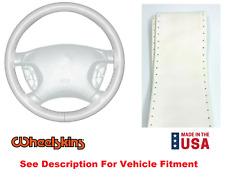 Wheelskins White Genuine Stitch-on Leather Steering Wheel Cover - Size Axx