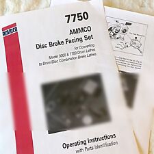 Ammco 7750 Drum Brake Lathe To Disc Rotor Conversion Operating Parts Manual