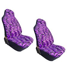 Universal Animal Print Purple Zebra High Back Seat Covers For Cars Trucks Suv