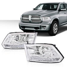 Fit For 09-2018 Ram 1500 2500 3500 Clear Chrome Projector Headlights Wled Drl