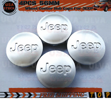 Set Of 4 Matte Silver Wheel Center Caps For Jeep Cherokee Wrangler Compass 56mm