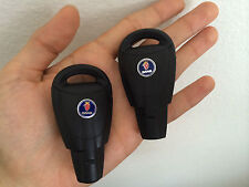2x Saab Factory Quality Soft Button Remote Key Fob Shell And Blade Original Kit