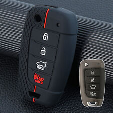 Silicone 4button Car Key Cover Case Holder For Hyundai Santa Fe Tucson 2022