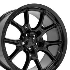 20x10 Gloss Black 10369 Wheels Set4 Fit Dodge Charger Challenger Scatpak Style