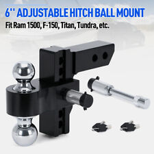 2 Receiver 6 Droprise Adjustable Trailer Tow Hitch Dual Ball 2 Pins 12500