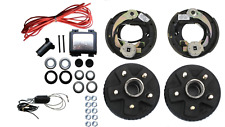 Add Electric Brakes Kit For 2000 2200 Trailer Axle 7 Drums 5x4.5 Wbreakaway