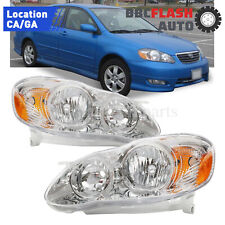 Headlights For 2003-2008 Toyota Corolla Chrome Housing Headlamps Leftright Pair