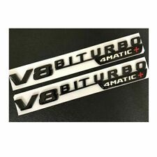 Gloss Black V8 Biturbo 4matic Fender Emblems Badges For Mercedes Amg