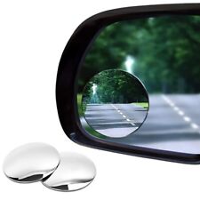 2pcs Round Blind Spot Mirror Hd Glass Frameless Convex Rear View 360 Stick On