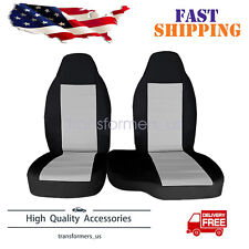 For 2004-12 Ford Ranger Front 6040 High Back Bench Seat Cover Black Gray 2pcs