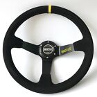350mm Suede Leather Deep Dish Racing Steering Wheel Fit For Momo Hub Spc Omp Hub