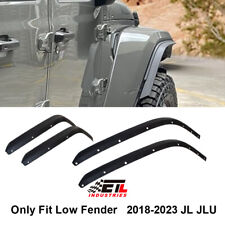 Flat Front Rear Fender Flares For 2018-2023 Jeep Wrangler Jl Jlu Unlimited