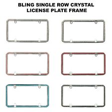 Single Row Diamond Bling Crystal Rhinestone License Plate Frame Car Slim Thin