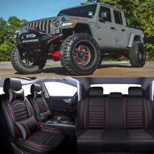 For Jeep Wrangler Gladiator Pu Leather Front Rear 5-seat Cushion Cover Wpillows