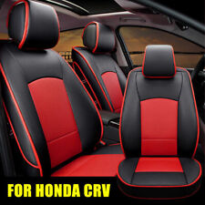 Leather Car Seat Cover 5 Seat Front Rear Cushion Black Red For Honda Cr-v 17-21