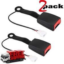 2x Car Driver Front Seat Belt Buckle Socket Plug Clip Connector W Warning Cable