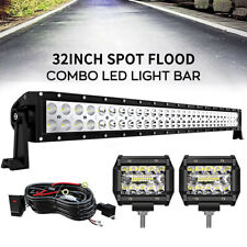 32inch Straight Led Light Bar For Ford F-250 F-150 Truck Offroad Bumper Suv 30