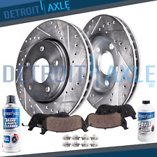 Front Drilled Rotors Brake Pads For 2005 2006 2007 2008 - 2010 Ford Mustang