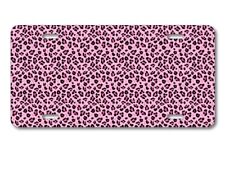 Aluminum License Plate - Black Pink Leopard Skin Spots - Ships From Usa
