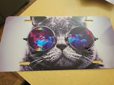 Cool Cat Vehicle Metal License Plate Front Auto Car Truck Sunglasses