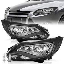 For 2012 2013 2014 Ford Focus Halogen 2pcs Black Headlights Assembly Leftright
