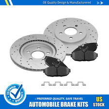 For 2005 - 2011 Ford Mustang Rear Drilled Slotted Rotors And Ceramic Brake Pads