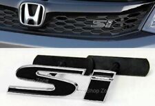 3d Si Black Chrome Bolt On Front Grill Emblem Decal Logo Badge For All Civic