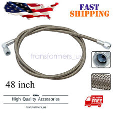 Turbo Oil Feed Line 48 Steel Braided -4 -4an 90 Degree X Straight Ptfe Line Us
