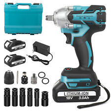 Cordless Impact Wrench 12 650nm High Torque Brushless Drill With 2xbattery 18v