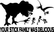 Dinosaur Eating Anti Stick Family Sticker Decal Trex Ate Your Stick Family