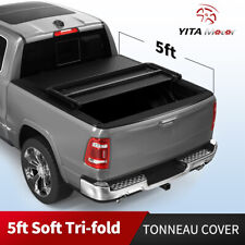 5 Ft Bed Tonneau Cover Soft Tri-fold For 16 - 23 Toyota Tacoma Truck Waterproof