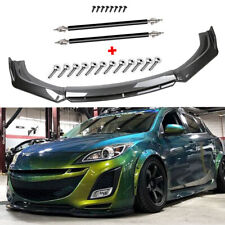 For Mazda 3 Mazdaspeed3 Front Bumper Lip Splitter Spoiler Carbon Fiber Strut Rod