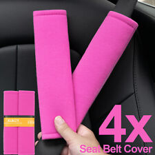 4x Universal Car Soft Seat Belt Cover Shoulder Pad Strap Protector Truck Pink