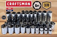 Craftsman 35pc Standard Deep 38 Sae Metric 6pt Ratchet Wrench Socket Set