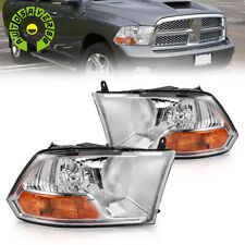 Chrome Headlights Assembly For 2009-2012 Dodge Ram 1500 2500 3500 Amber Headlamp