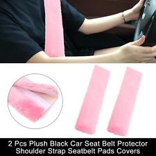 2 Pcs Plush Car Seat Belt Protector Shoulder Strap Seatbelt Pads Cover Pink