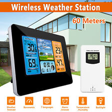 Digital Lcd Indoor Outdoor Weather Station Clock Calendar Thermometer Wireless