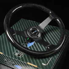 Nrg 350mm 3 Deep Dish 6-hole Sparkle Black Wood Steering Wheel Black Spokes