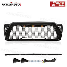 For 2005-2011 Toyota Tacoma Front Bumper Hood Upper Mesh Grille Led Grill Black