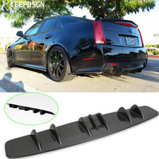 For Cadillac Cts Cts-v Ats Ct5 Carbon Fiber Rear Lip Bumper Diffuser Fin 7 Wing