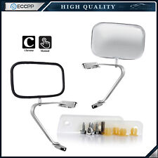 Side View Manual Mirrors Stainless Steel Pair Set For Ford F-series Pickup Truck