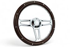 Wood Steering Wheel 14 Inch Aluminum Adapter And Horn 69-94 Chevy Gm Ck Truck