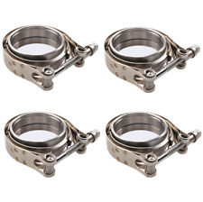 4x 2.5 Inch V-band Flangeclamp Kit For Turbo Exhaust Pipes Stainless Steel