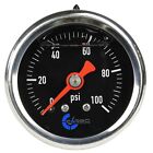 Carbo Gauge 0-100 Psi Fuel Pressure Oil Pressure 1.5 Liquid Filled Black Dial
