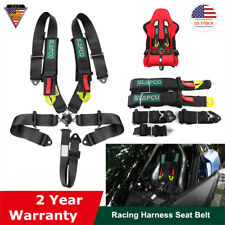 Black Racing Harness 5 Point Safety Seat Belt For Atv Utv Quick Release Camlock