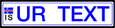 Custom Iceland Reflective License Plate Tag Reproduction Many Styles Available