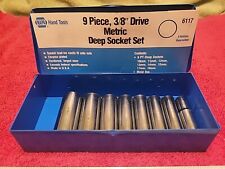 Napa 9 Pc 38 Drive Metric Deep Socket Set In Metal Box 6117 Vtg Usa 