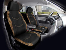 Brown Leopard Faux Leather Car Seat Covers Set Of 2 Yt014