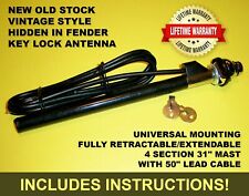 Radio Antenna Hidden Fender Style Mount Fully Retractable 4 Sect Replacement New