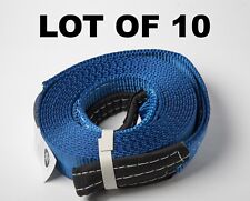 10x Tow Straps 2 Blue 14000lbs 6.5t Car 20ft Winch Sling Recovery 2x20 Mud Snow